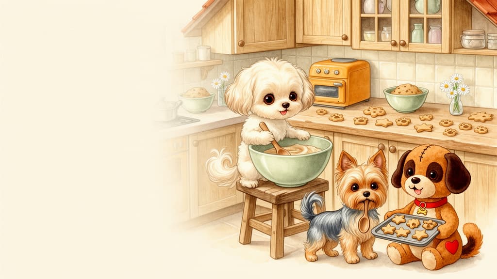 Cookie Kitchen watercolor room inside Riley’s Magical Doghouse