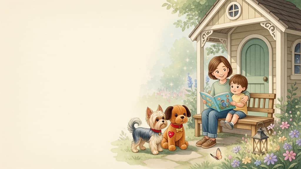 A friendly watercolor welcome for parents at Riley’s Magical Doghouse