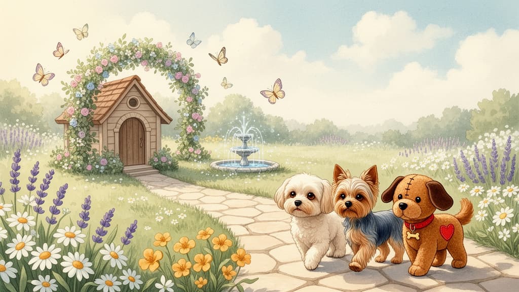 Magic Garden watercolor room inside Riley’s Magical Doghouse